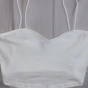 White medium shein crop top